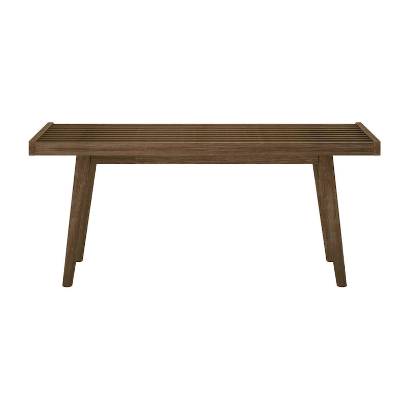 Banc d'entrée simple en bois de style Mid-Century, Plank and Beam - 41,3 cm L x 16,5 cm l x 17,5 cm H