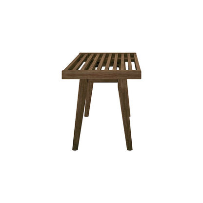 Banc d'entrée simple en bois de style Mid-Century, Plank and Beam - 41,3 cm L x 16,5 cm l x 17,5 cm H