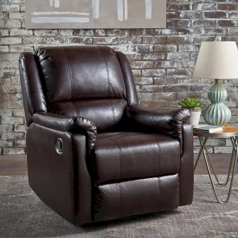 Fauteuil inclinable pivotant et coulissant Jennette en similicuir de Christopher Knight Home