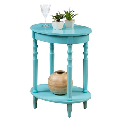 Table d'appoint ovale Brandi avec étagère de Convenience Concepts Classic Accents