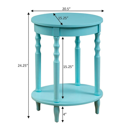 Table d'appoint ovale Brandi avec étagère de Convenience Concepts Classic Accents