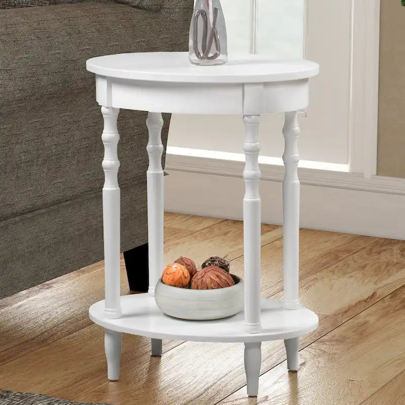 Table d'appoint ovale Brandi avec étagère de Convenience Concepts Classic Accents