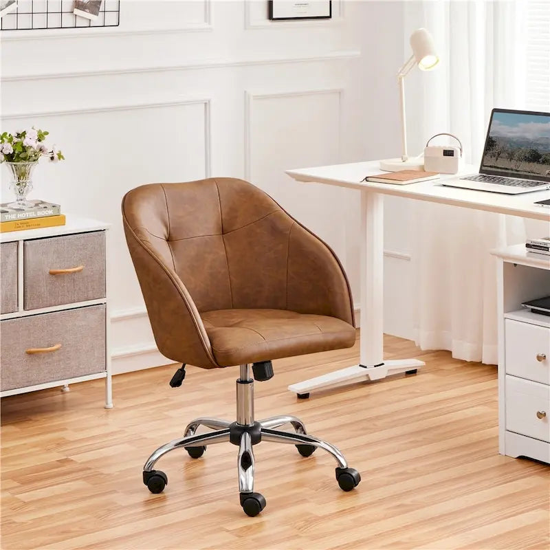 Chaise de bureau Yaheetech pour bureau à domicile, chaise d'ordinateur pivotante à 360° et réglable en hauteur
