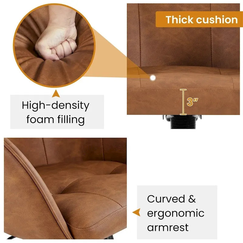 Chaise de bureau Yaheetech pour bureau à domicile, chaise d'ordinateur pivotante à 360° et réglable en hauteur