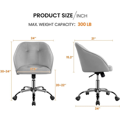Chaise de bureau Yaheetech pour bureau à domicile, chaise d'ordinateur pivotante à 360° et réglable en hauteur