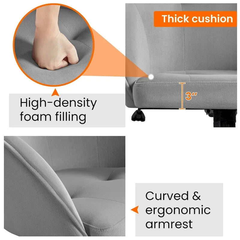 Chaise de bureau Yaheetech pour bureau à domicile, chaise d'ordinateur pivotante à 360° et réglable en hauteur