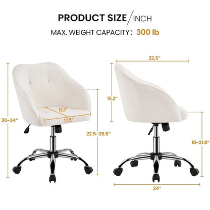 Chaise de bureau Yaheetech pour bureau à domicile, chaise d'ordinateur pivotante à 360° et réglable en hauteur