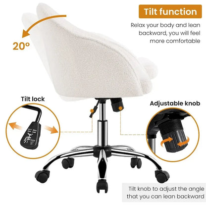 Chaise de bureau Yaheetech pour bureau à domicile, chaise d'ordinateur pivotante à 360° et réglable en hauteur