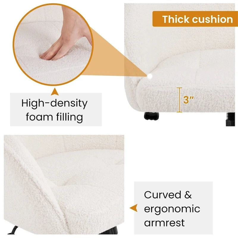 Chaise de bureau Yaheetech pour bureau à domicile, chaise d'ordinateur pivotante à 360° et réglable en hauteur