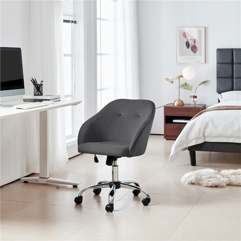 Chaise de bureau Yaheetech pour bureau à domicile, chaise d'ordinateur pivotante à 360° et réglable en hauteur