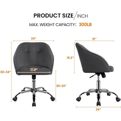 Chaise de bureau Yaheetech pour bureau à domicile, chaise d'ordinateur pivotante à 360° et réglable en hauteur