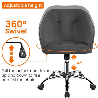 Chaise de bureau Yaheetech pour bureau à domicile, chaise d'ordinateur pivotante à 360° et réglable en hauteur