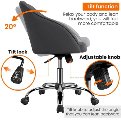 Chaise de bureau Yaheetech pour bureau à domicile, chaise d'ordinateur pivotante à 360° et réglable en hauteur