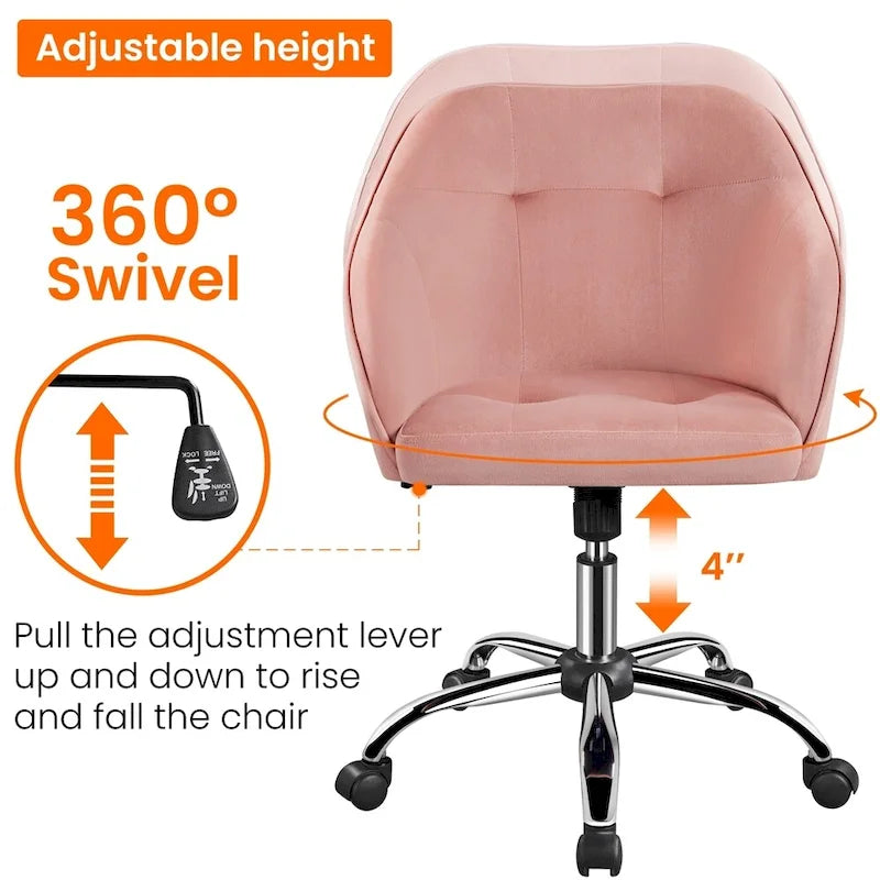 Chaise de bureau Yaheetech pour bureau à domicile, chaise d'ordinateur pivotante à 360° et réglable en hauteur