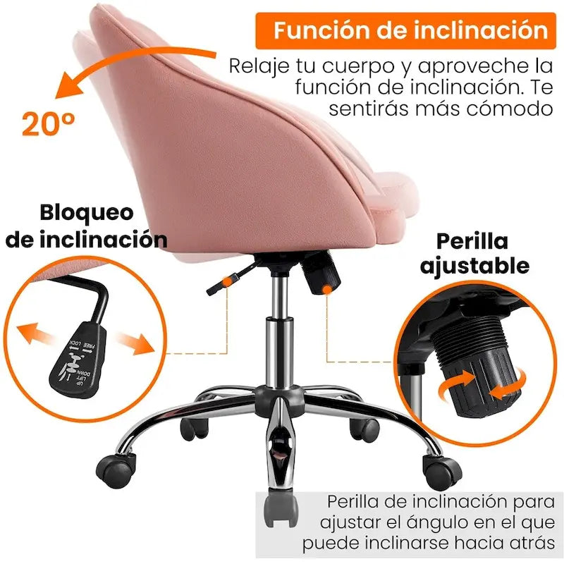 Chaise de bureau Yaheetech pour bureau à domicile, chaise d'ordinateur pivotante à 360° et réglable en hauteur