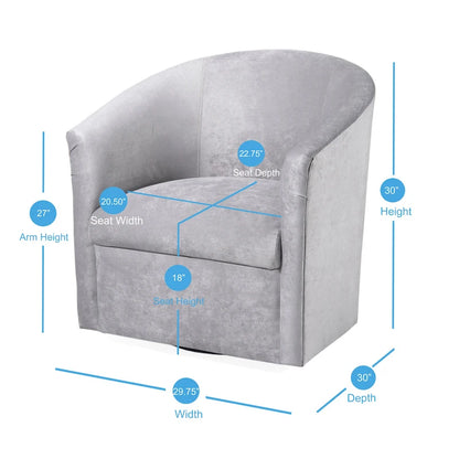 Fauteuil pivotant Ellery en microfibre moderne de Greyson Living