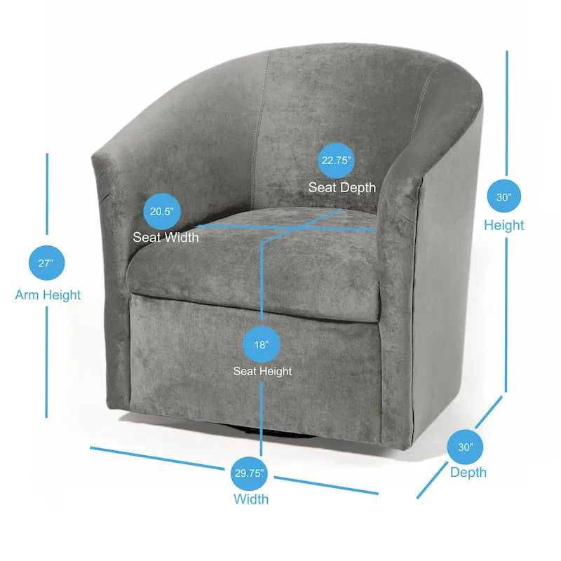 Fauteuil pivotant Ellery en microfibre moderne de Greyson Living