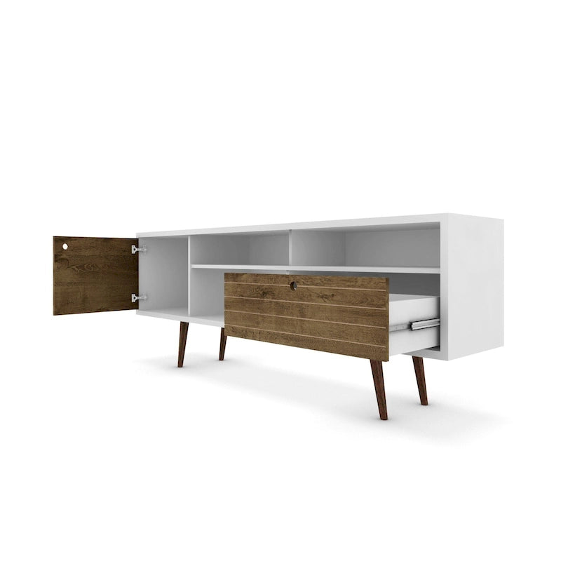Console de meuble multimédia Manhattan Comfort Liberty 70,86 po de style moderne du milieu du siècle