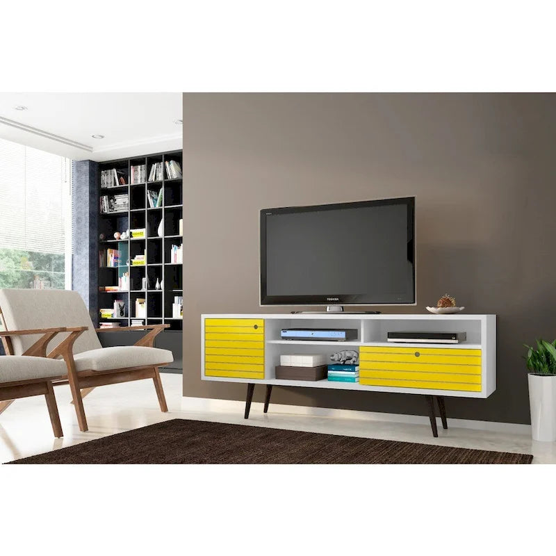 Console de meuble multimédia Manhattan Comfort Liberty 70,86 po de style moderne du milieu du siècle
