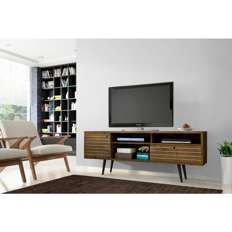 Console de meuble multimédia Manhattan Comfort Liberty 70,86 po de style moderne du milieu du siècle