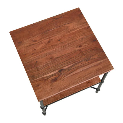 Table d'appoint avec étagère de rangement