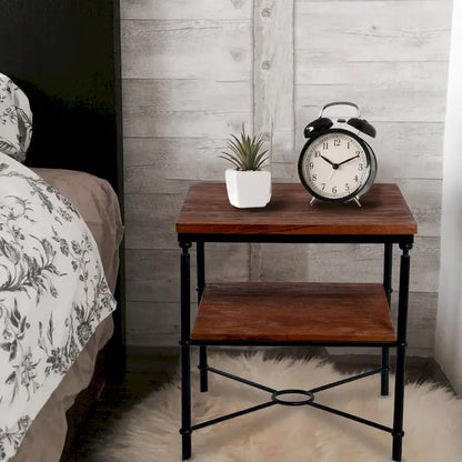 Table d'appoint avec étagère de rangement