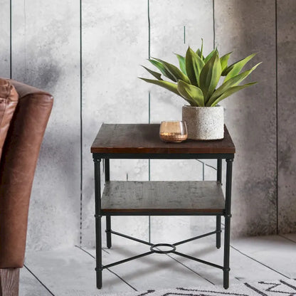 Table d'appoint avec étagère de rangement