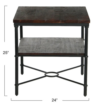 Table d'appoint avec étagère de rangement