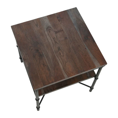 Table d'appoint avec étagère de rangement