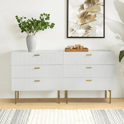 Gilb Modern 3-Drawer Dresser Nightstand with Metal Legs Set of 2 by HULALA HOME