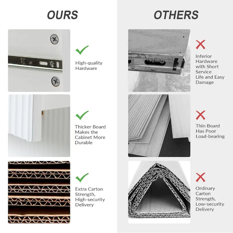 Ensemble de 2 commodes et tables de chevet modernes Gilb à 3 tiroirs avec pieds en métal par HULALA HOME