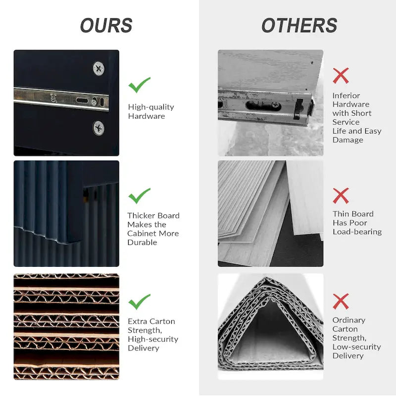 Ensemble de 2 commodes et tables de chevet modernes Gilb à 3 tiroirs avec pieds en métal par HULALA HOME