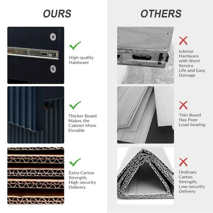 Ensemble de 2 commodes et tables de chevet modernes Gilb à 3 tiroirs avec pieds en métal par HULALA HOME