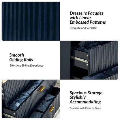 Ensemble de 2 commodes et tables de chevet modernes Gilb à 3 tiroirs avec pieds en métal par HULALA HOME