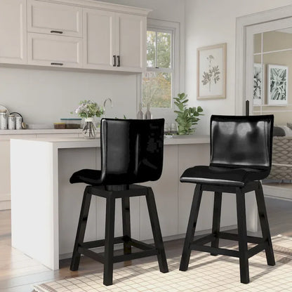 Hace Contemporary Black Swivel Counter Height Chairs (Set of 2) by Furniture of America