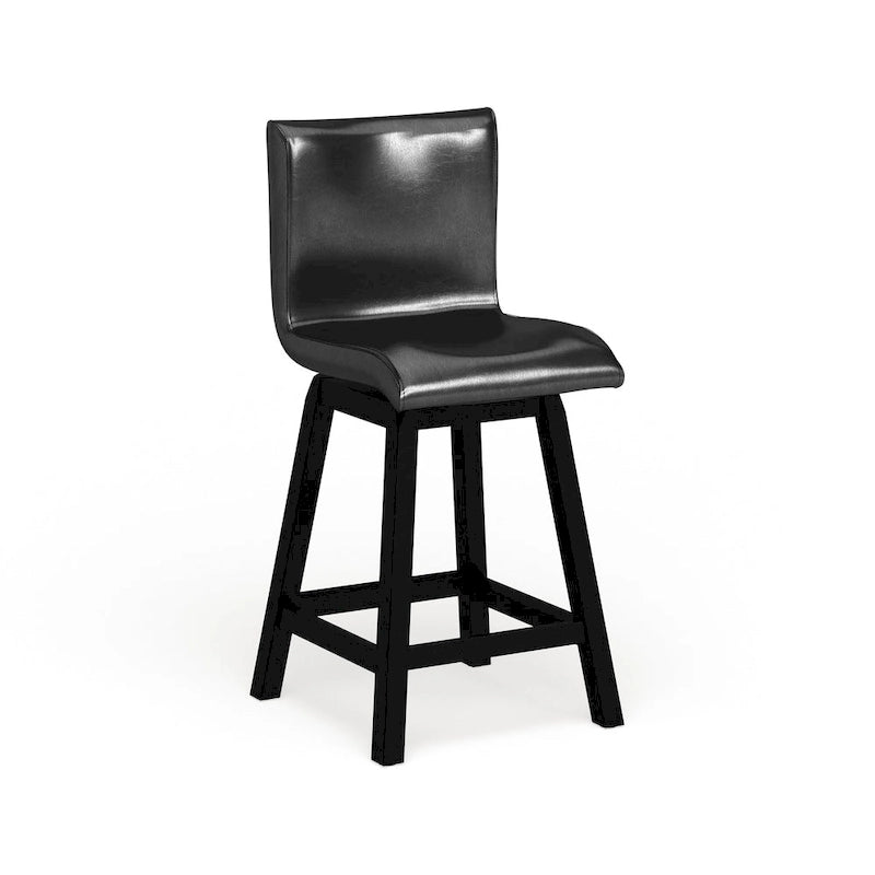 Chaises de comptoir pivotantes noires contemporaines Hace (ensemble de 2) par Furniture of America