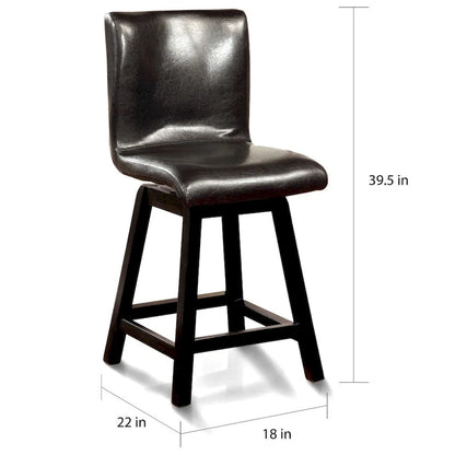 Chaises de comptoir pivotantes noires contemporaines Hace (ensemble de 2) par Furniture of America