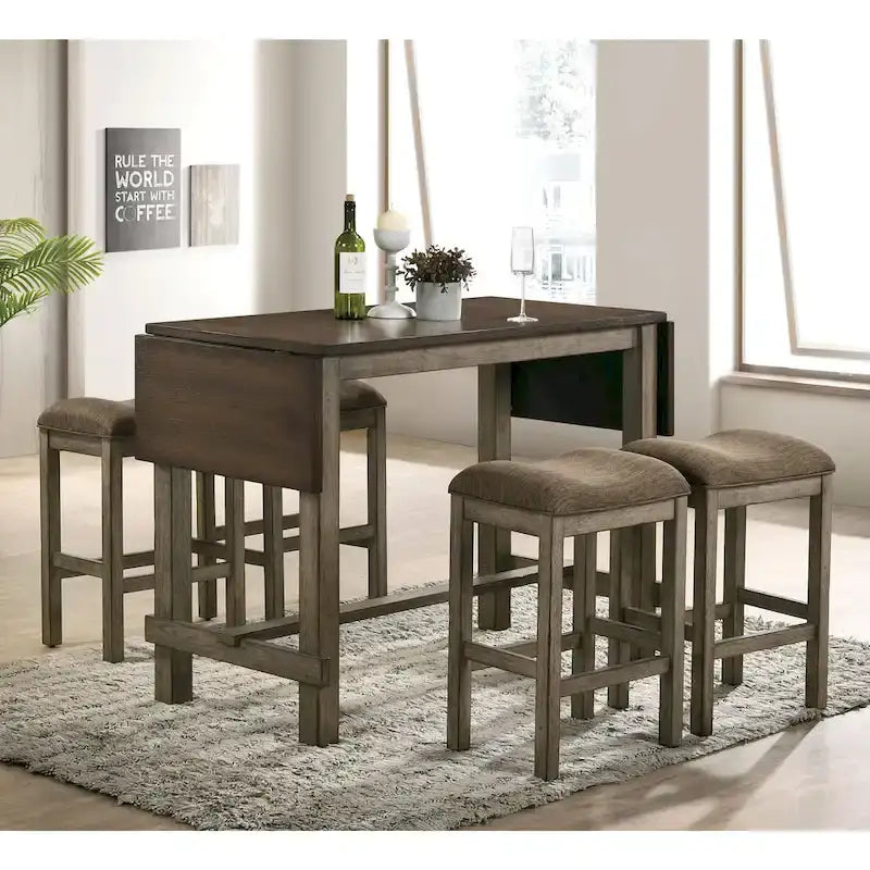 Tabourets de bar rembourrés Tozos Farmhouse en châtaignier (lot de 2) par Furniture of America