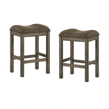 Tabourets de bar rembourrés Tozos Farmhouse en châtaignier (lot de 2) par Furniture of America