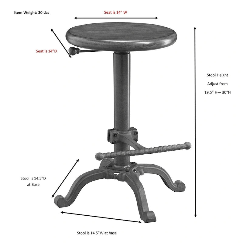 Tabouret réglable Carbon Loft Ewart