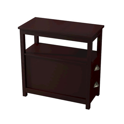 Table d'appoint avec deux tiroirs et une étagère ouverte