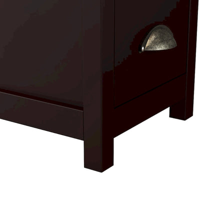 Table d'appoint avec deux tiroirs et une étagère ouverte