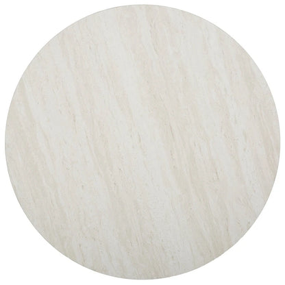 Table basse ronde SEI Furniture Henderson en faux marbre, finition argentée