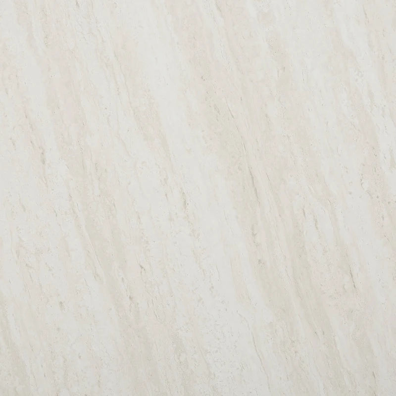 Table basse ronde SEI Furniture Henderson en faux marbre, finition argentée