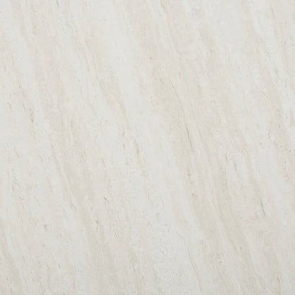 Table basse ronde SEI Furniture Henderson en faux marbre, finition argentée