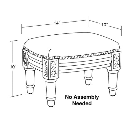 Tabouret brodé en corail vert
