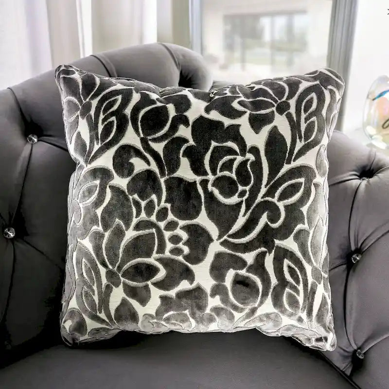 Canapé capitonné Addae Glam en velours gris de Furniture of America