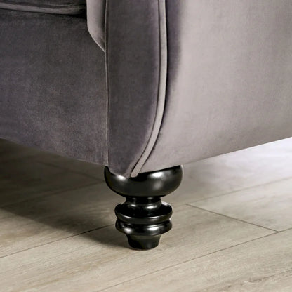 Canapé capitonné Addae Glam en velours gris de Furniture of America