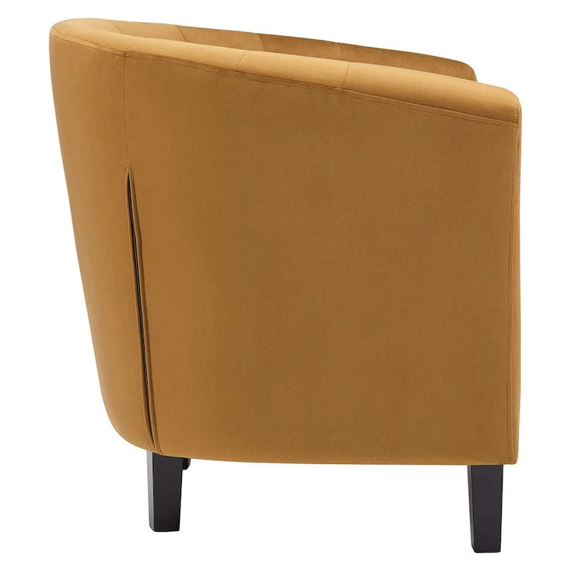 Fauteuil Bristol Classic Cognac en velours capitonné
