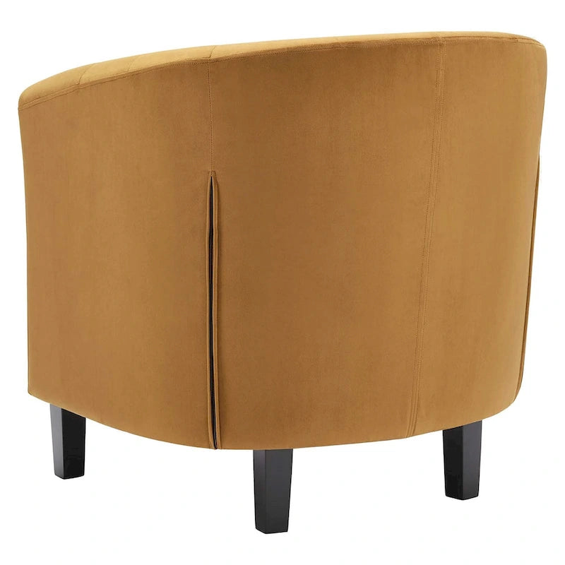 Fauteuil Bristol Classic Cognac en velours capitonné